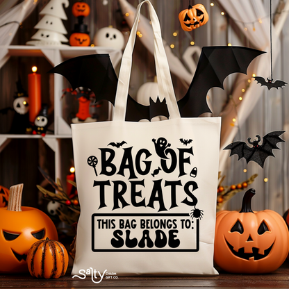 Personalized Trick Or Treat Tote Bag