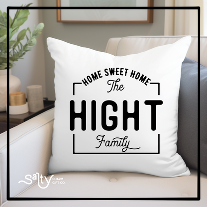 Personalized Family Name Throw Pillow