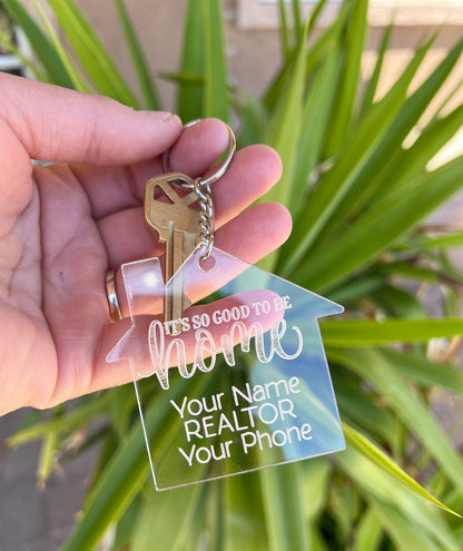 Acrylic House Shaped Keychains