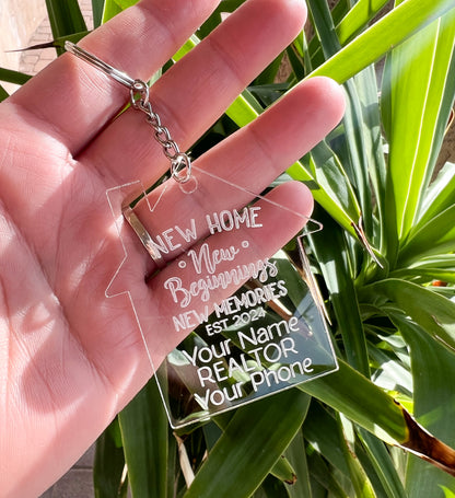 Acrylic House Shaped Keychains