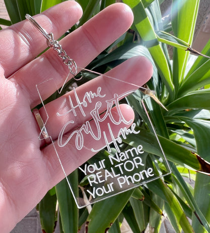 Acrylic House Shaped Keychains