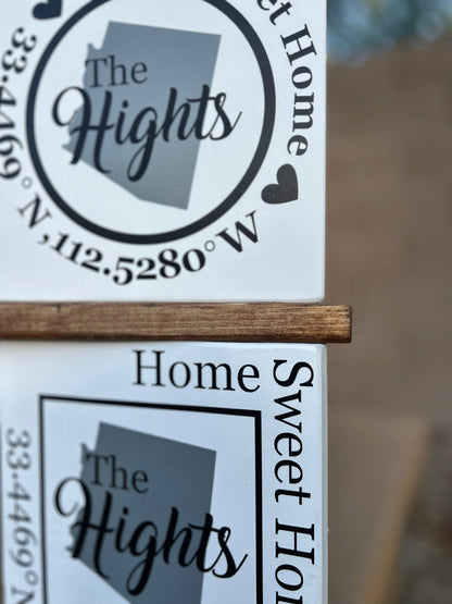 Home Sweet Home Coordinates Shelf Sitter