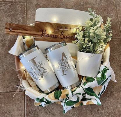 Basics Gift Basket - Board & Set of 2 Tumblers