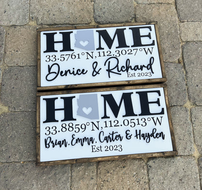 Home Coordinates Family Name Sign