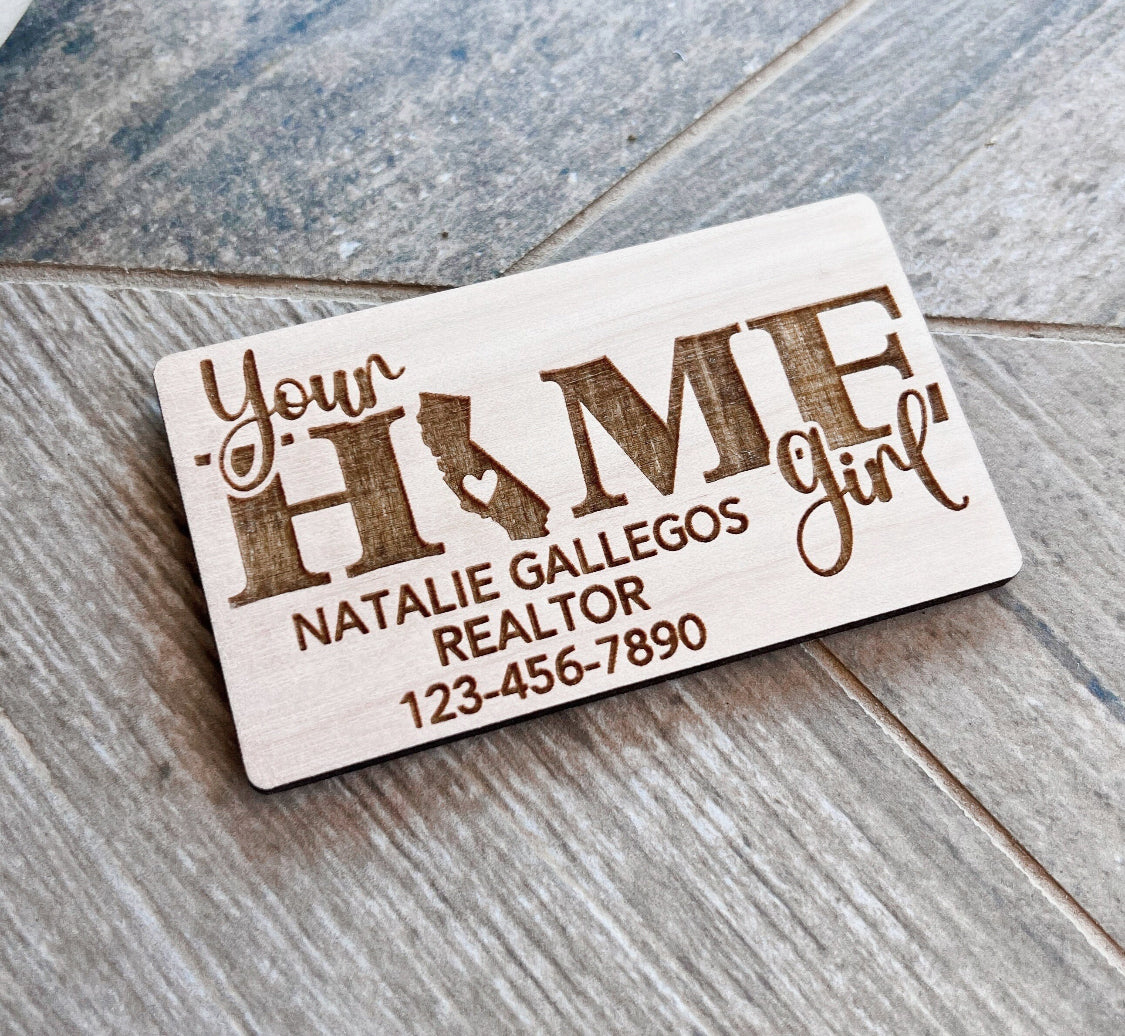 Home Girl Realtor Business Card Magnet