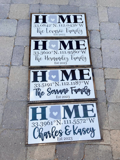 Home Coordinates Family Name Sign