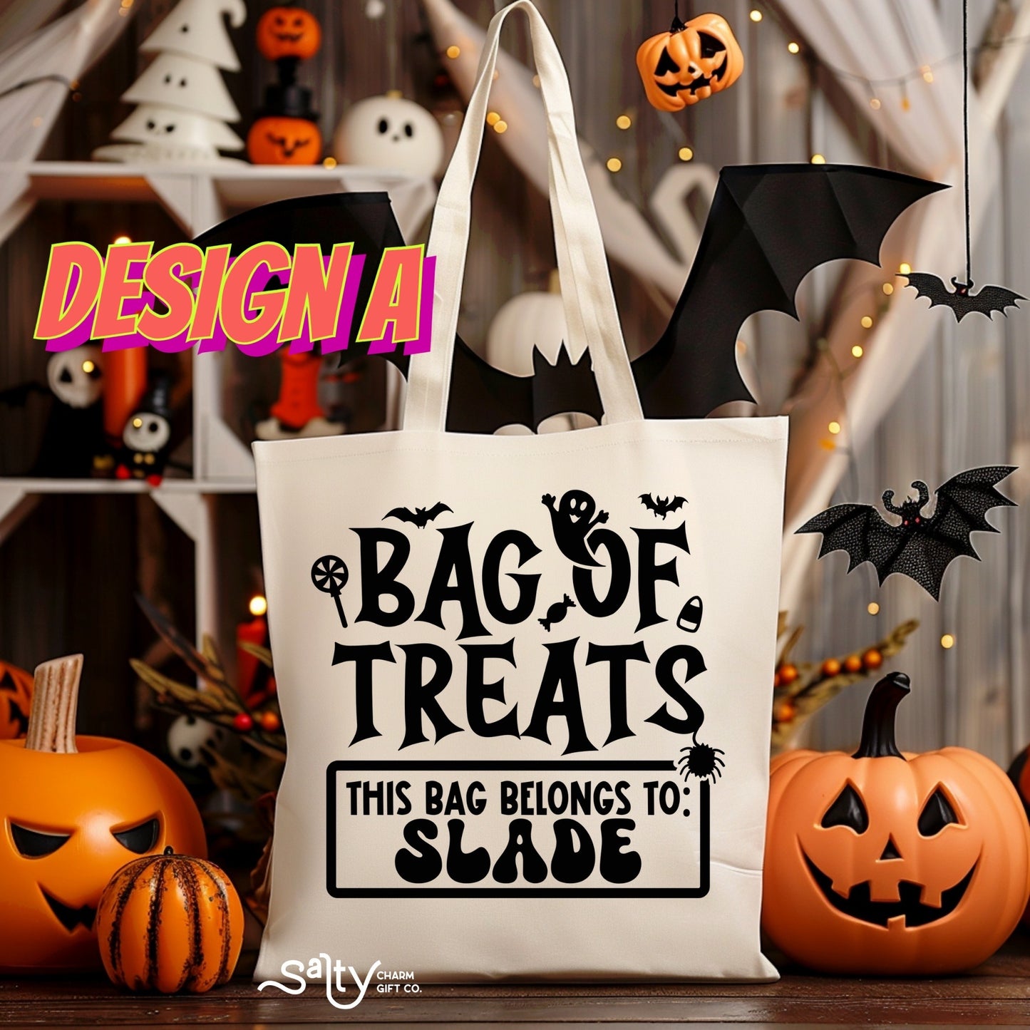 Personalized Trick Or Treat Tote Bag