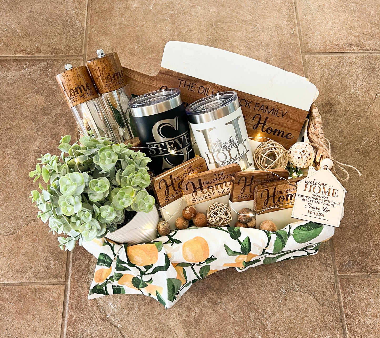 Luxury Basket - Acacia & Acopa Marble