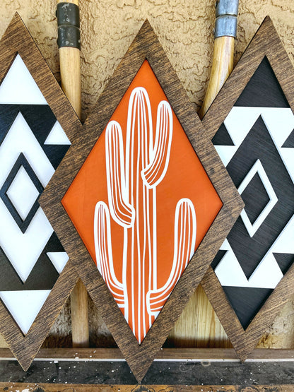 Cactus & Aztec Wood Diamonds