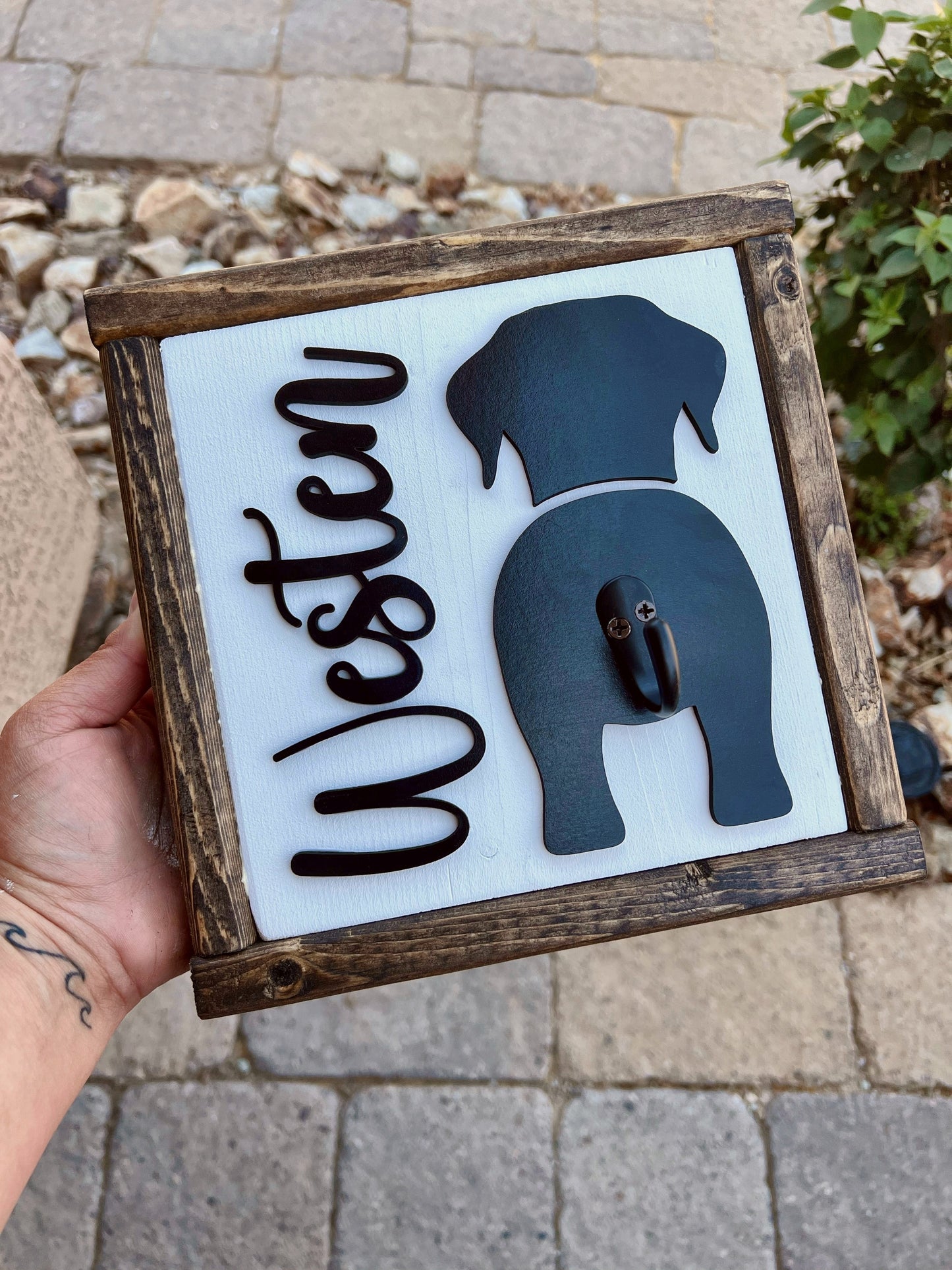 Framed Dog Breed Leash Holder