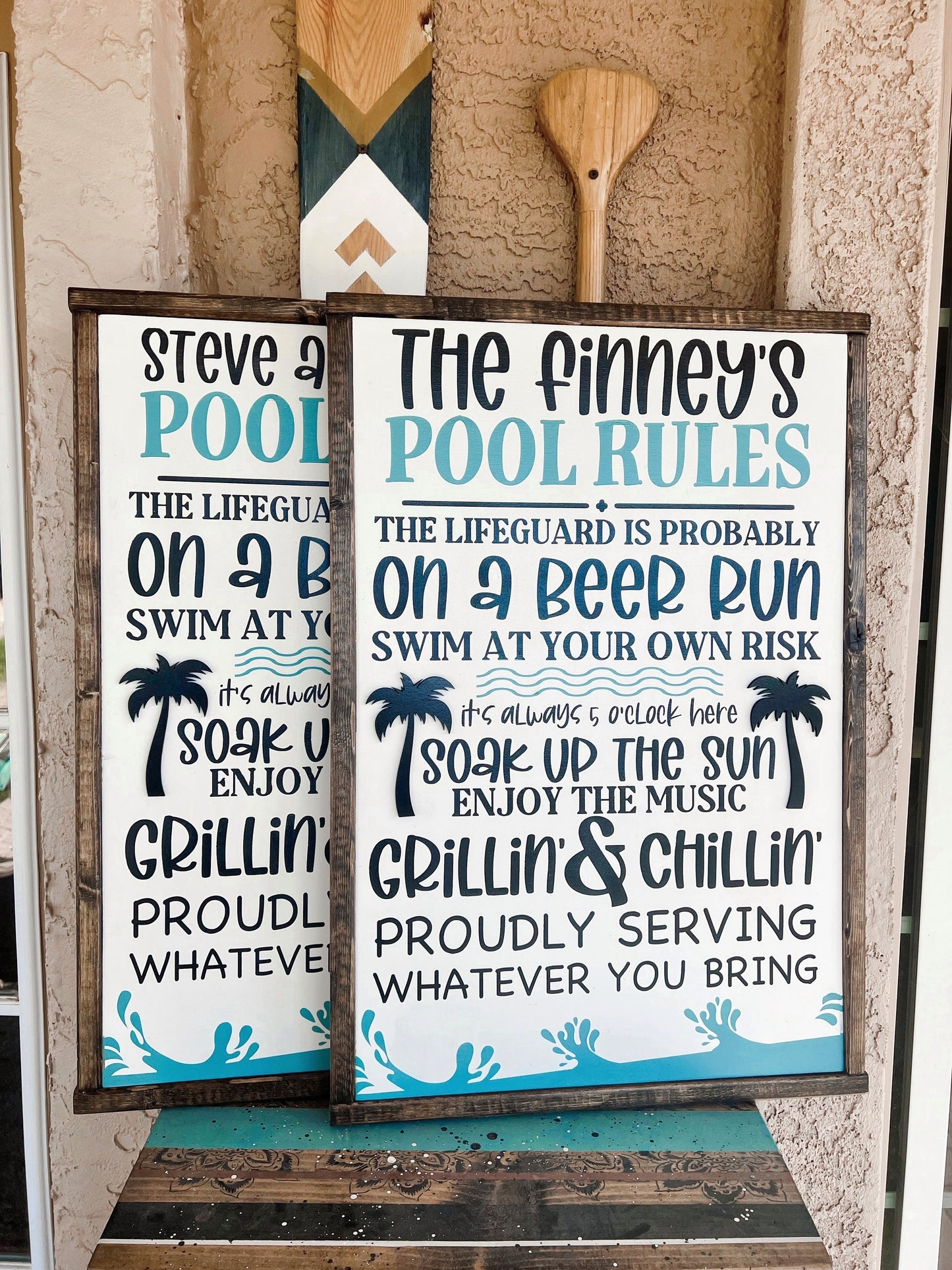 Family Pool Rules Sign