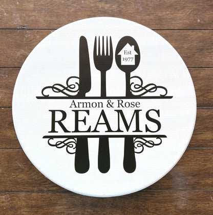 Personalized Pine Lazy Susan