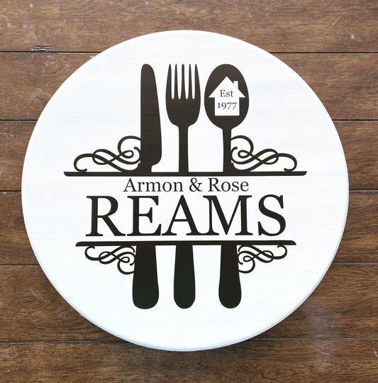 Personalized Pine Lazy Susan