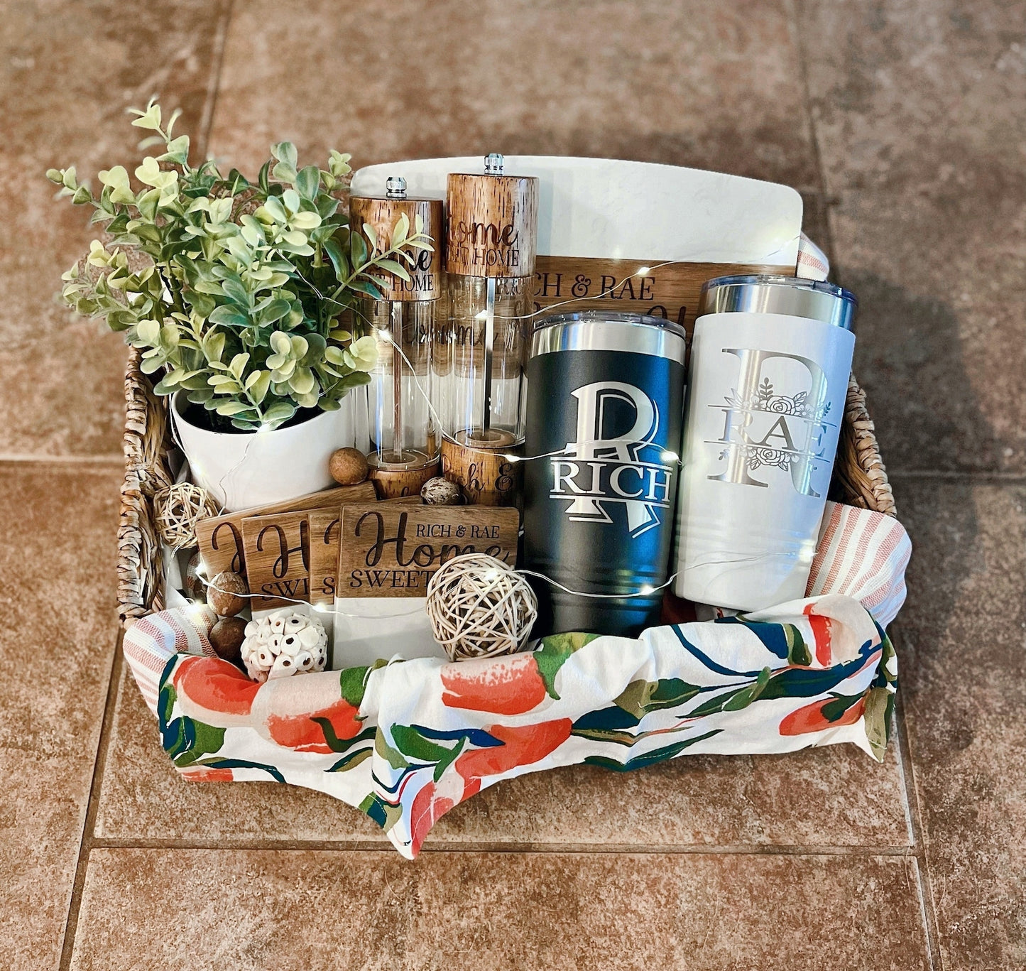 Luxury Basket - Acacia & Acopa Marble