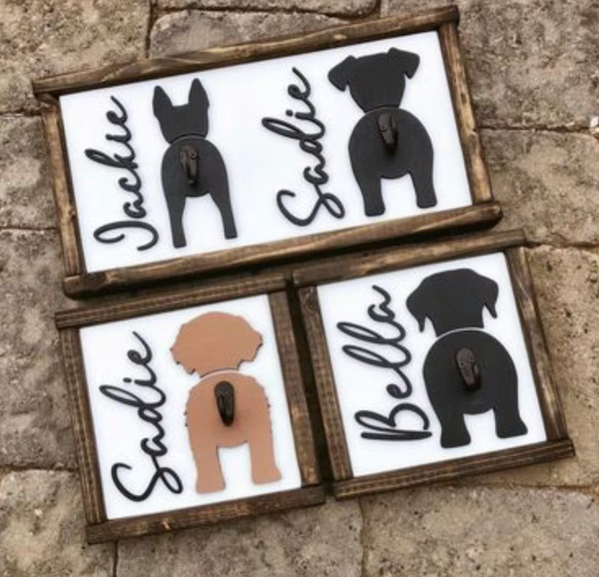 Framed Dog Breed Leash Holder