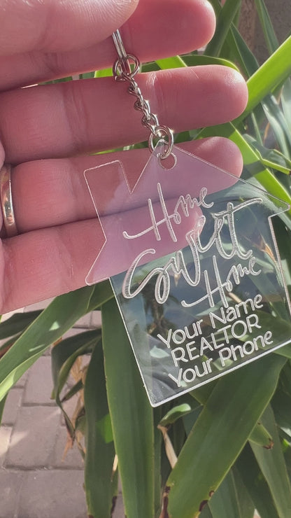 Acrylic House Shaped Keychains